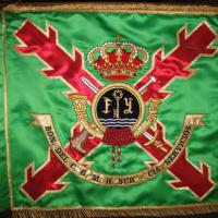 Guión Banderín bordado sobre tela de raso. Compañía de Servicios Bon.C.G. R.M. SUR Sevilla