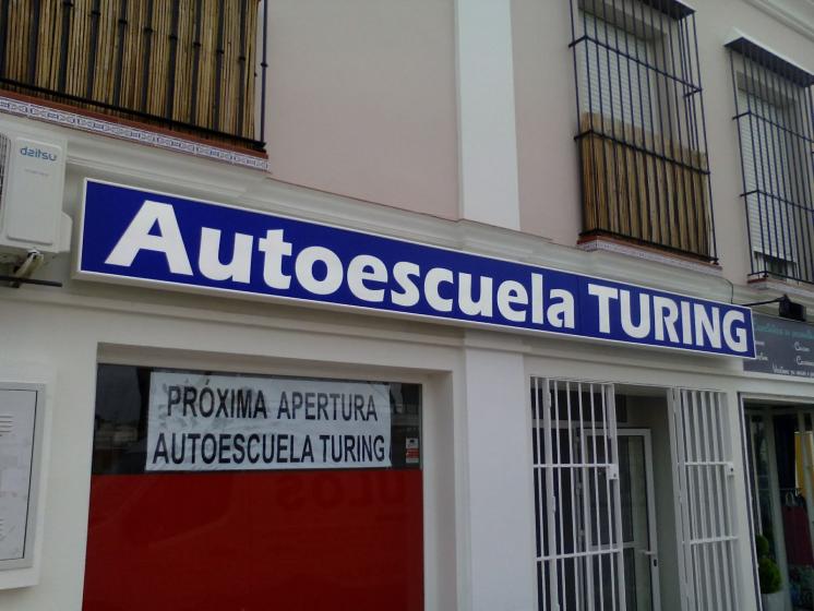 Rótulo luminoso. Autoescuela Touring, Alcalá del Río Sevilla.
