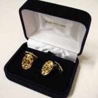 Gemelos plata de ley, con ba&ntilde;o de oro. Regalos de protocolo en Sevilla