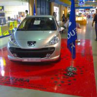 Impresión digital laminado suelo. Lanzamiento Peugeot 207 Factory Dos Hermanas Sevilla