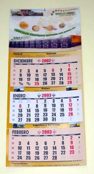 Dise&ntilde;o de calendario para la empresa Hispalcargo, Sevilla