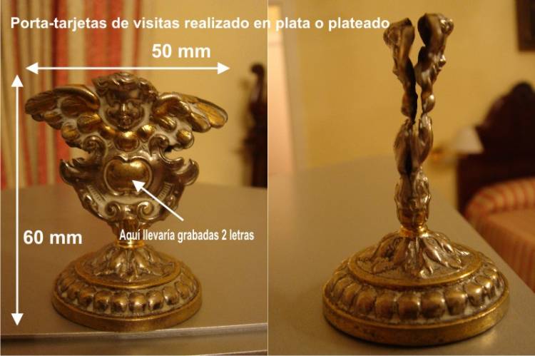 Porta tarjeta plata. Para casa Palacios en Sevilla