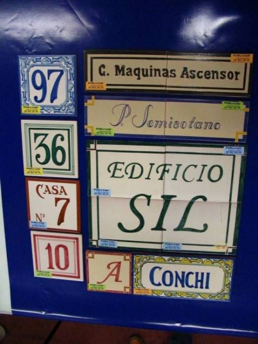 R&oacute;tulo cartel Cer&aacute;mica personalizada