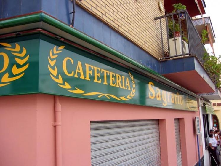 R&oacute;tulo cartel luminoso Luminaria de Cafeter&iacute;a Sagrario Dos Hermanas Sevilla