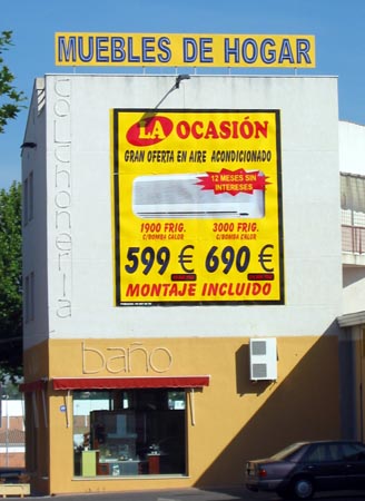 Rótulo cartel rotulado Frente de La Ocasion. Dos Hermanas Sevilla