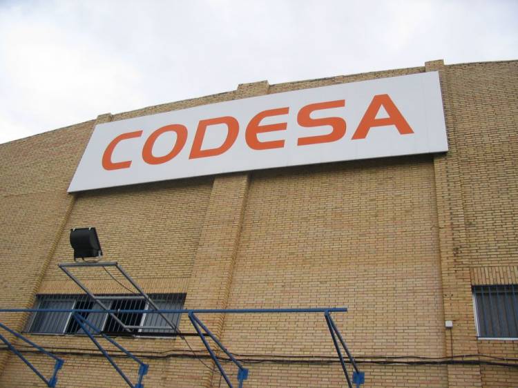 R&oacute;tulo cartel Valla a pared Codesa. Sevilla