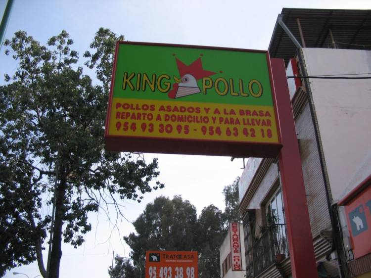 R&oacute;tulo luminoso, Banderola, Kin Pollo Marques de Pigman Sevilla