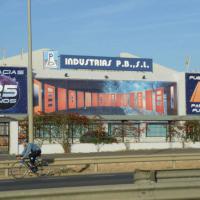 Rótulo cartel Industrias PB Lona Enmarcada cosida mediante cuerda. Dos Hermanas Sevilla
