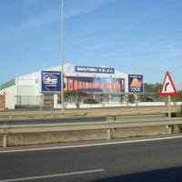 Rótulo cartel Industrias PB Lona Enmarcada cosida mediante cuerda. Dos Hermanas Sevilla