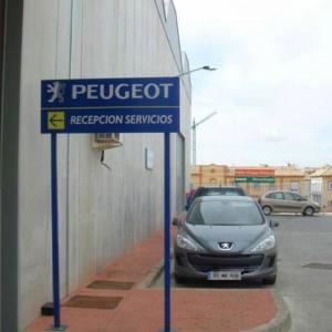 Rótulo cartel Peugeot Motrisa Dos Hermanas Sevilla