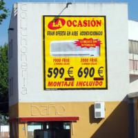 Rótulo cartel rotulado Frente de La Ocasion. Dos Hermanas Sevilla
