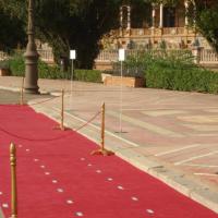 Rótulo cartel Señalizadores extensibles de aluminio. Plaza de españa Sevilla