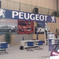 Cartel lona publicitaria de Gran formato. Feria del stok Sevilla Stand Peugeot.