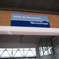 Cartel rotulado Novochapa la Avda. de la Industria Sevilla