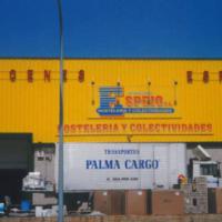 Cartel rotulado en vinilo Almacenes Espejo, Ctra de la Isla Fuente del Rey Dos Hermanas Sevilla