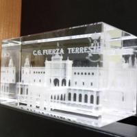 Cuartel General de la Fuerza Terrestre Cubo trofeo cristal al l&aacute;ser