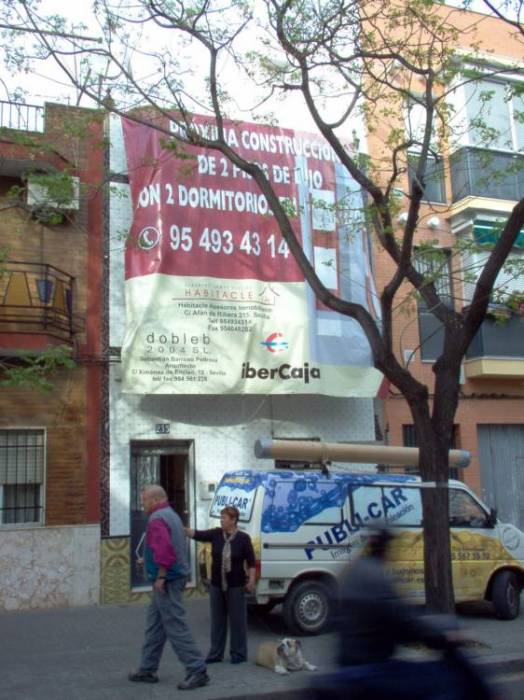 Cartel lona publicitaria de Gran formato. Habitacle / Ibercaja Sevilla