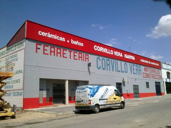 R&oacute;tulo cartel Corvillo Vera Azuaga Badajoz, ( Trabajo para Comercial Rome )