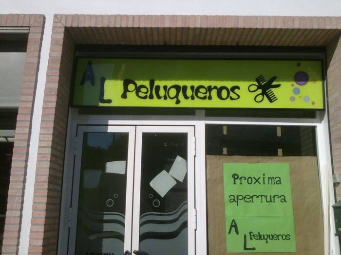 Rótulo cartel Al Peluqueros Alcalá de Guadaira Sevilla