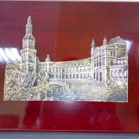 Placa Plaza de Espa&ntilde;a en marmolina. Trofeo regalo