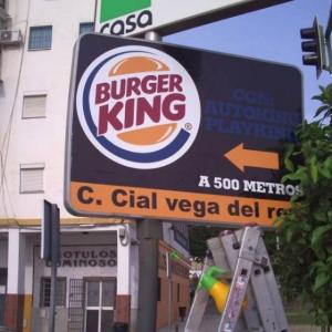 Rótulo cartel Burguer King Camas Sevilla