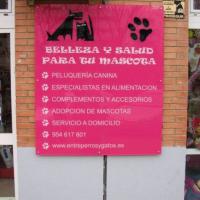 Rótulo cartel con rotulación Perros y Gatos Sevilla