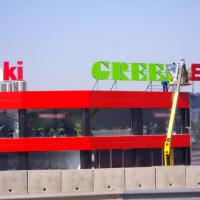 Rótulo Luminoso en letras corpóreas con neón. Kawasaki Green Motor Sevilla