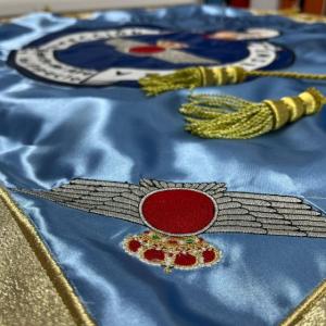 Guión Banderín bordado de compañía en doble raso bordado. Dirección de Enseñanza Ejército del Aire y del Espacio.