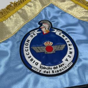 Guión Banderín bordado de compañía en doble raso bordado. Dirección de Enseñanza Ejército del Aire y del Espacio.