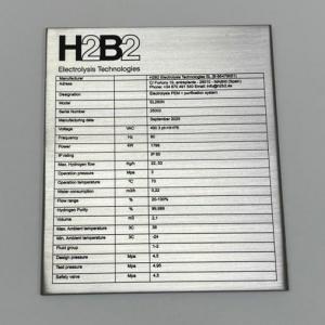 R&oacute;tulo cartel indicador Contenedores de H2B2 Sevilla.