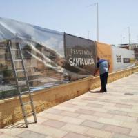 Cartel lona publicitaria de Gran formato microperforadas. Residencial Andalucía, Alcalá de Guadaira ( para la Agencia Atenea )