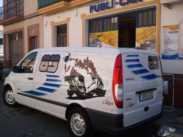 Congelados del Poniente, Rotulación de furgoneta con vinilos de fundición laminado. Sevilla