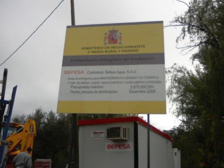 R&oacute;tulo Cartel Befesa y Ministerio de Medio Ambiente