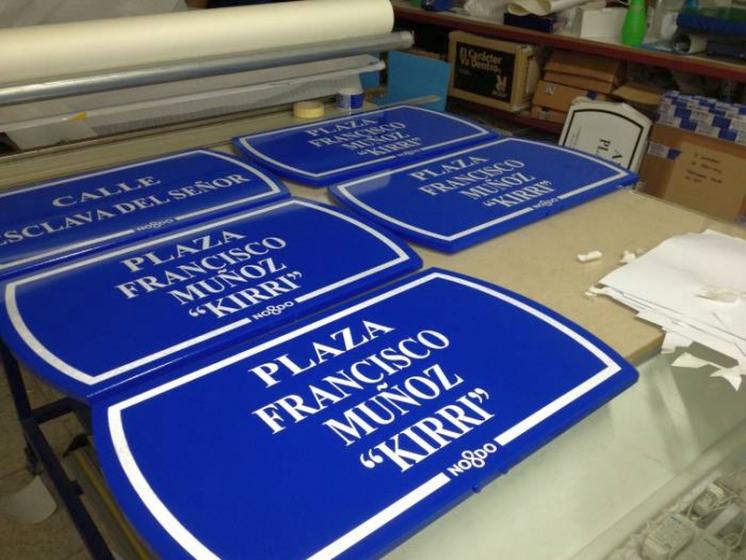 Rótulo cartel Señalización Callejero de Sevilla. Trabajos realizados para Soinan.