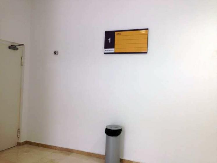 Rótulo cartel Universidad de Sevilla EdificioCelestino Mutis IMUS