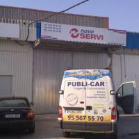 Rotulación de fachada Novo Servi Sevilla
