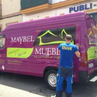 Rotulación de furgoneta en vinilo de corte. Maybel, Dos Hermanas Sevilla