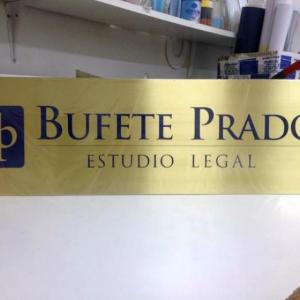 Rótulo cartel Bufete Prado ( placa en latón )