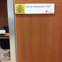 Rótulo cartel Oficinas de la Seguridad Social de la C/ Niebla en Sevilla. Trabajos realizados para Silva y Vilches.