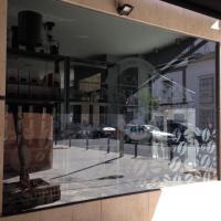 Café insignia - Café AB, Utrera Sevilla. Rotulación de vinilos al ácido