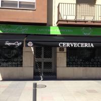 Café insignia - Café AB, Utrera Sevilla. Rotulación de vinilos al ácido