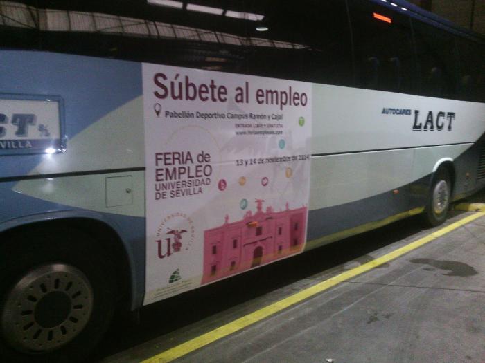 Rotulación autobús Campaña de la Universidad de Sevilla.