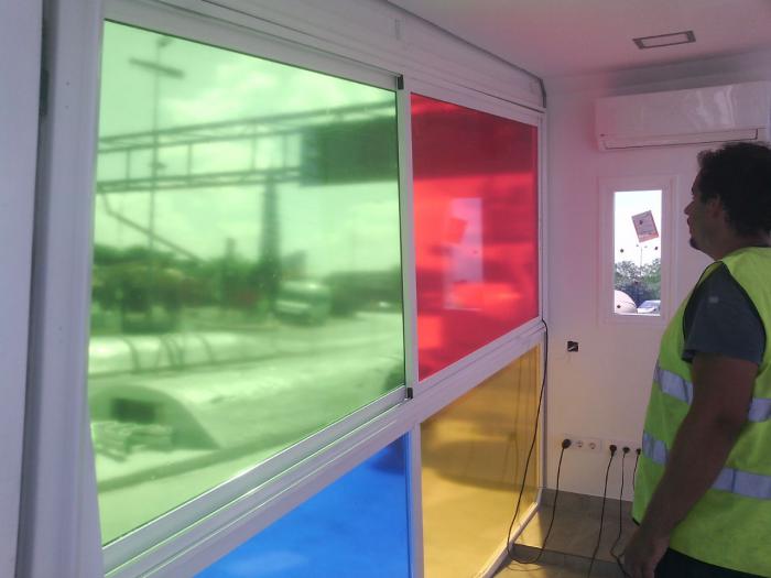Rotulación de Cabinas de entrada a Mercasevilla. Trabajos realizados para Nicolás Escalona Construcciones. 
