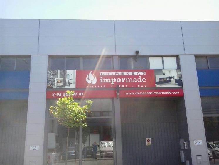 Rotulación en vinilo Chimeneas Impormade, Mairena del Aljarafe Pisa, Sevilla