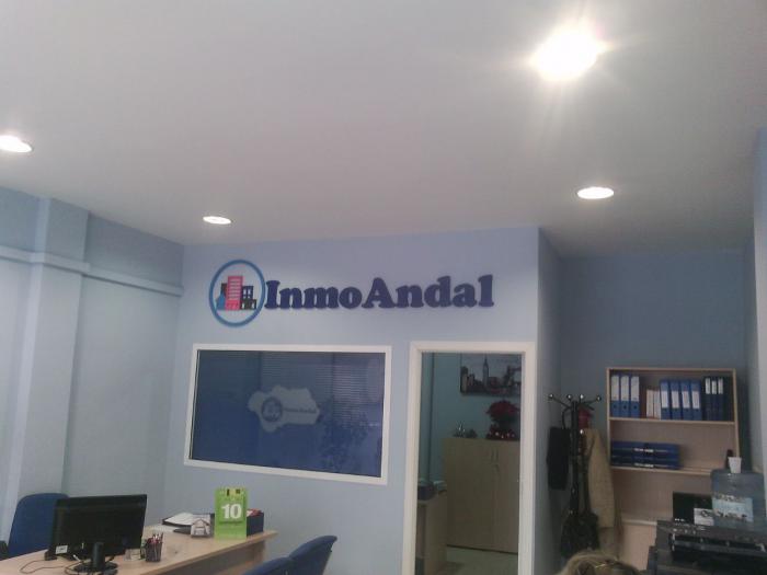 R&oacute;tulo cartel letras corp&oacute;reas. Inmo Andal, Pino Montano Sevilla