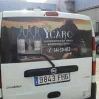 Rotulación de furgoneta en vinilo de corte e impresión digital. Ycaro, Distribuciones de Vino, Dos Hermanas Sevilla.