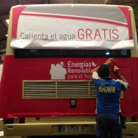 Rotulación Integral de 3 autobuses de I+D Energía en Sevilla. Trabajos realizados para la empresa Gráficas Ramos.