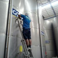 Rótulo cartel de vinilo Fábrica de Aceites Goya Sevilla
