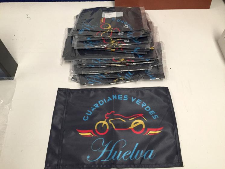 Asociación Motorista Guardianes Vedes de Huelva. Bandera Naútica para moto.