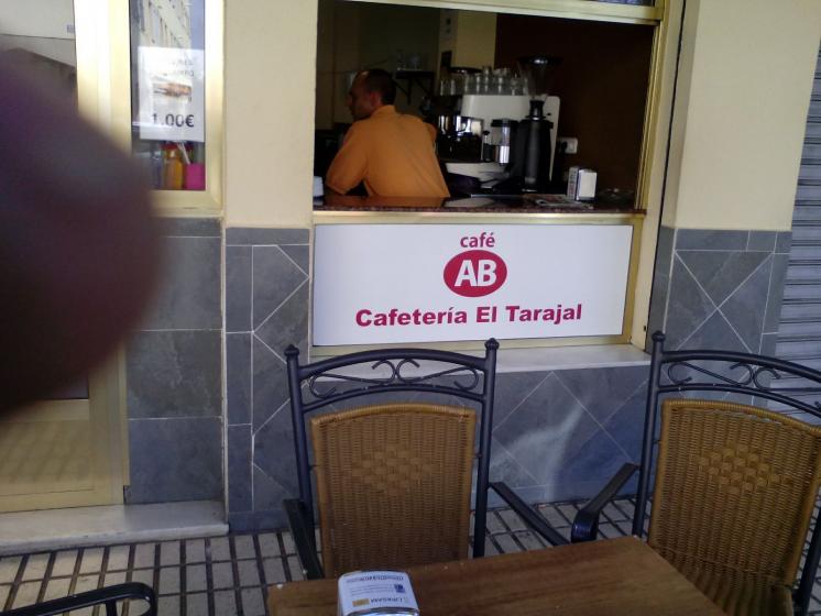 Cafetería El tarajal, Café AB, Sevilla. Rotulación de vinilos en impresión digital